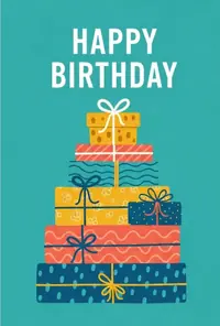 Free Birthday Card - Stack of Presents!