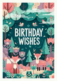 Free Birthday Card - Scandinavian Forest Fun!