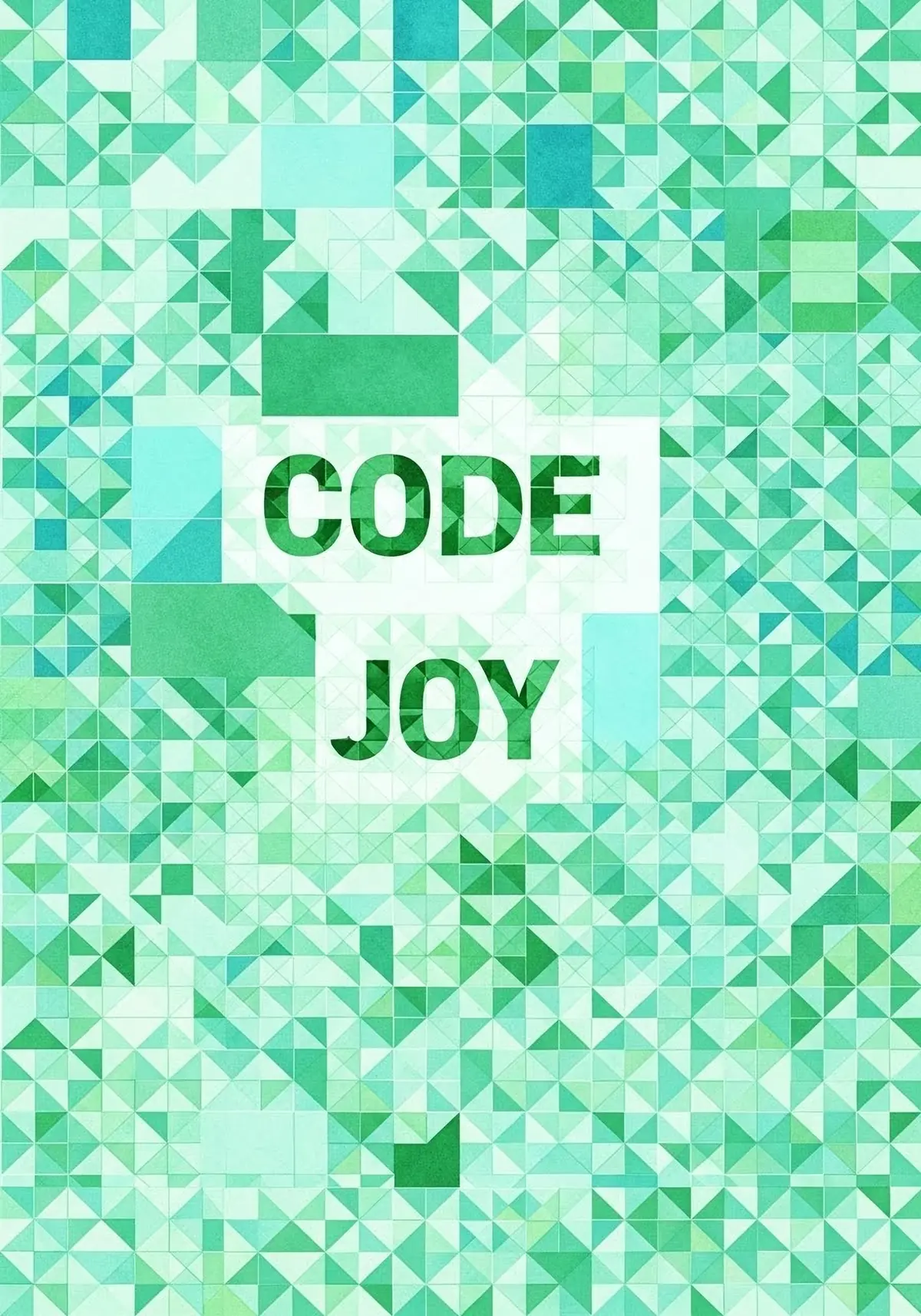 Geometric watercolor birthday card featuring sharp angles and digital-inspired design, modern style, for birthday celebrations