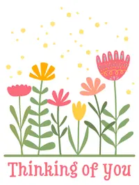 Free Thinking of You Card - Vibrant Floral Design