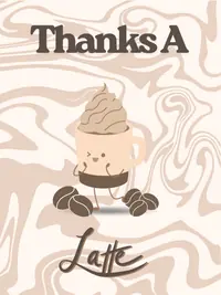 Free Thank You Card - Coffee Latte Love!
