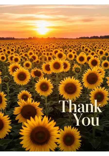 Sunflower Field Thank You