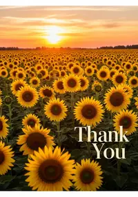 Free Thank You Card - Sunflower Sunset Gratitude