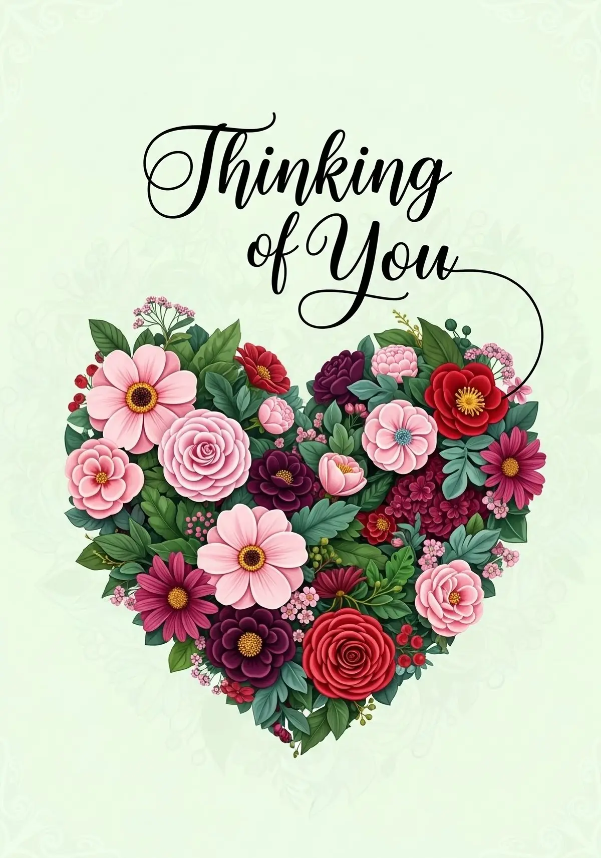 Floral Heart Valentine card. Illustration of a heart made of flowers and leaves, romantic design for Valentine week. A beautiful way to express your love to your valentine.