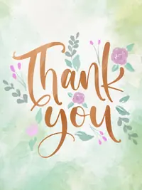 Free Thank You Card - Watercolor Flowers & Gratitude