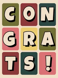 Free Congrats Card - Retro Style Achievement!