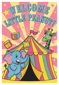 Free Baby Shower Card - Muted Circus Fun!