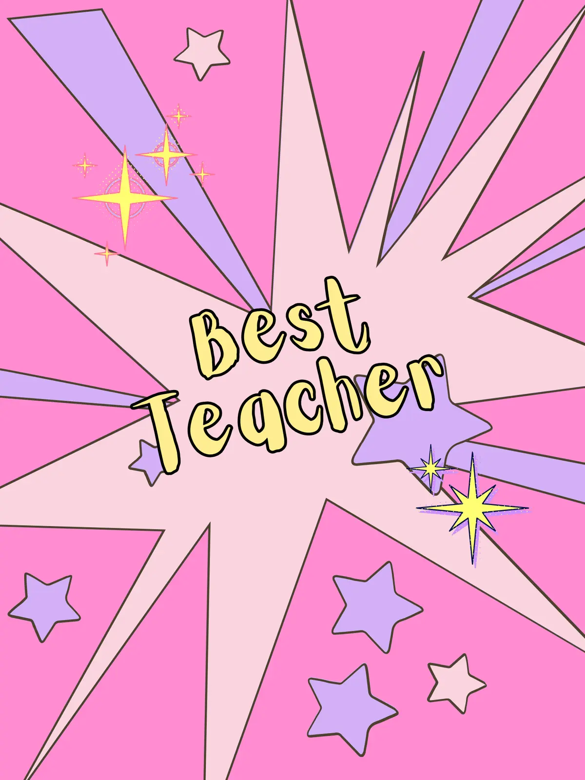 Colorful Pop Art Teacher's Day card with vibrant patterns and bold colors, watercolor style, perfect for celebrating and thanking teachers.