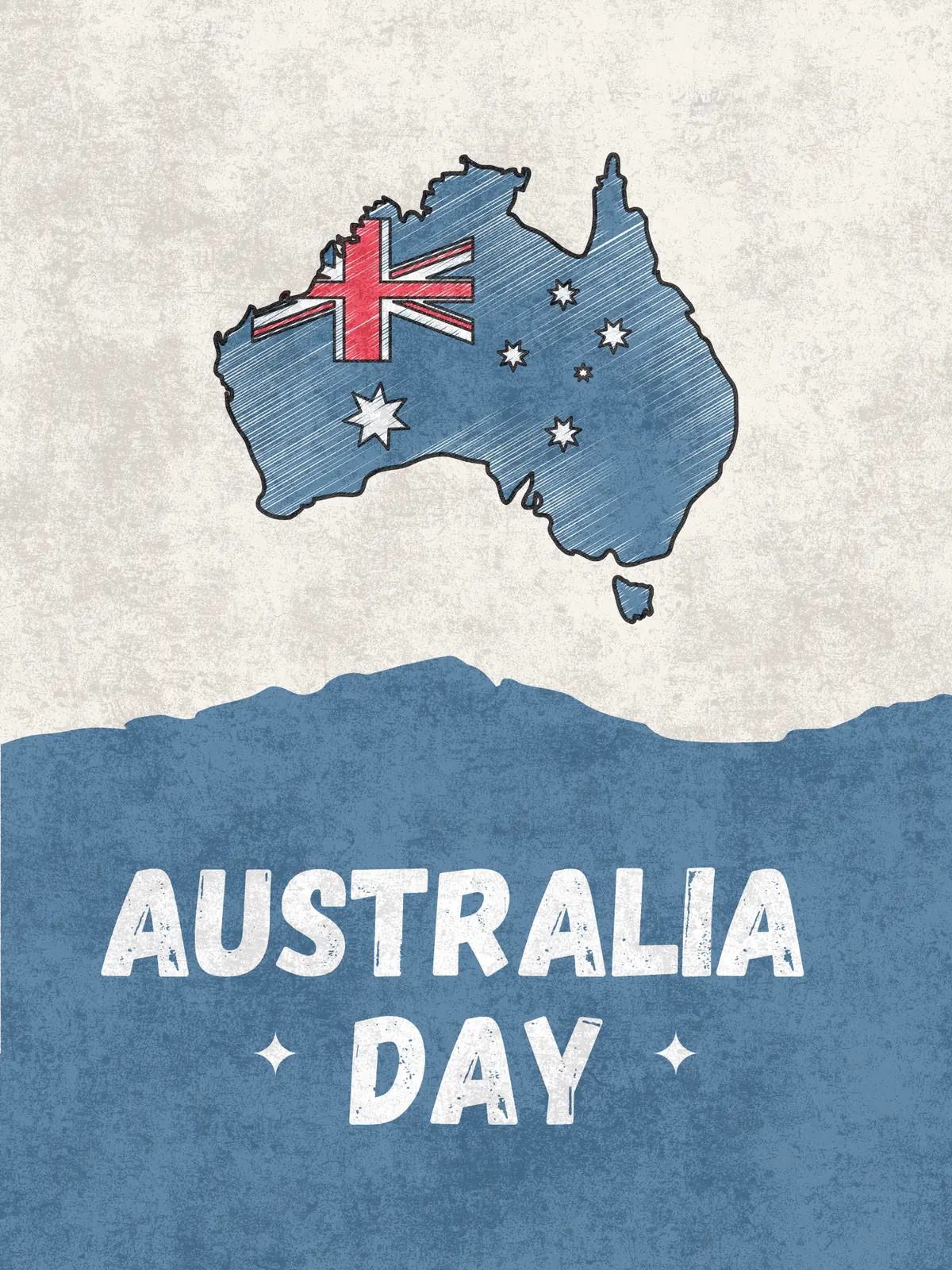 Watercolor Australia Day card featuring the Australian flag in artistic style, perfect for celebrating Australia Day with family and friends.
