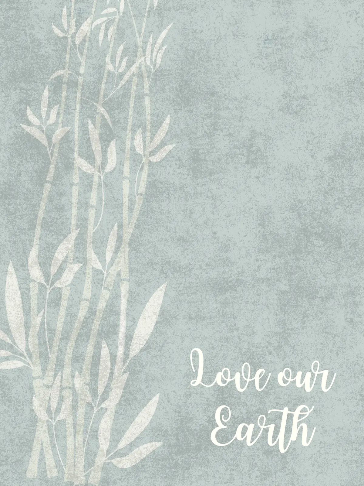 Minimalist Earth Day card featuring a single bamboo stalk in a modern, calligraphy-inspired design, symbolizing growth and resilience.