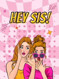 Free Sister's Day Card - Retro Pop Art Style!