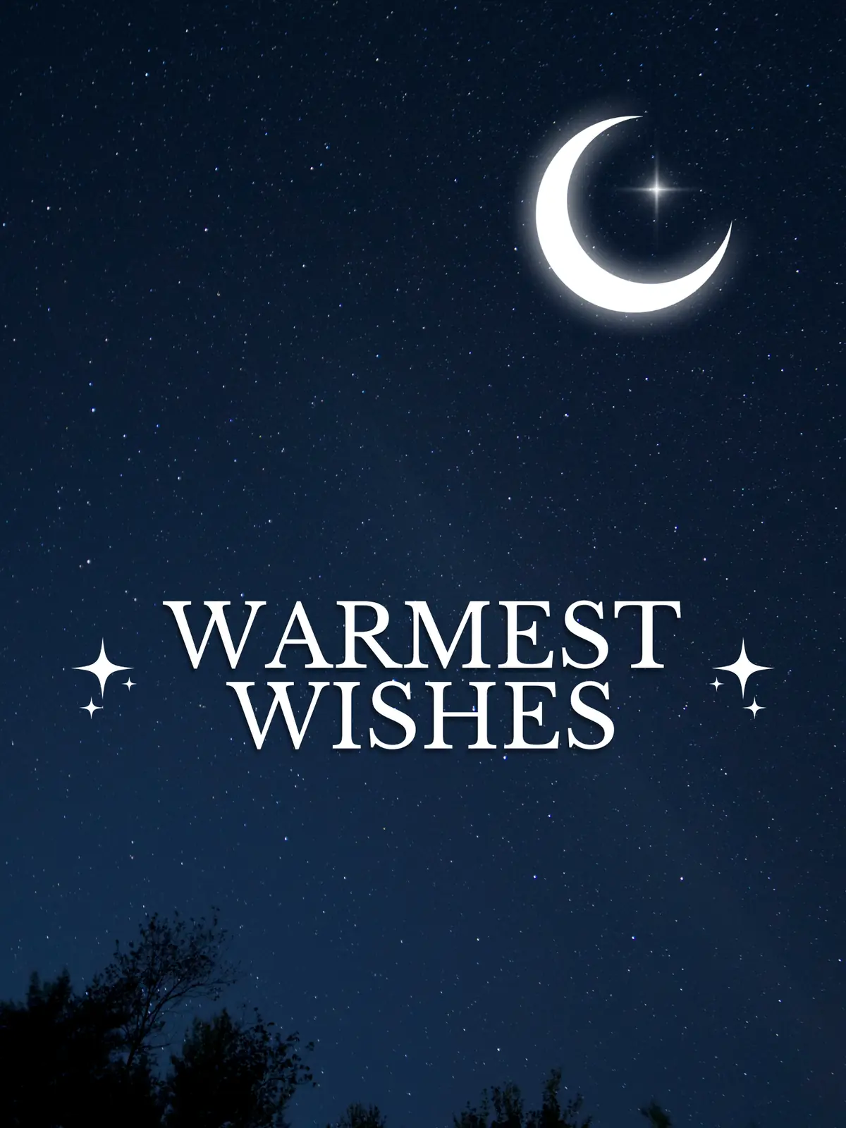 Humorous Ramadan Kareem card featuring an amorphous starry night sky with crescent moon and stars in abstract shapes, whimsical design for parents and grandparents.