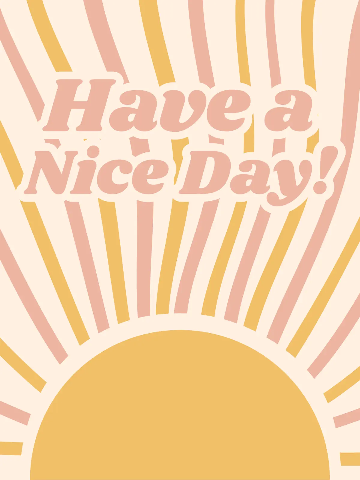 Retro sunshine design greeting card with a bright sun illustration and mid-century modern style, perfect for sending thinking of you messages.