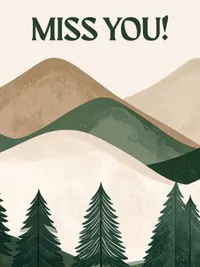 Free Thinking of You Card - Scenic Mountain Design