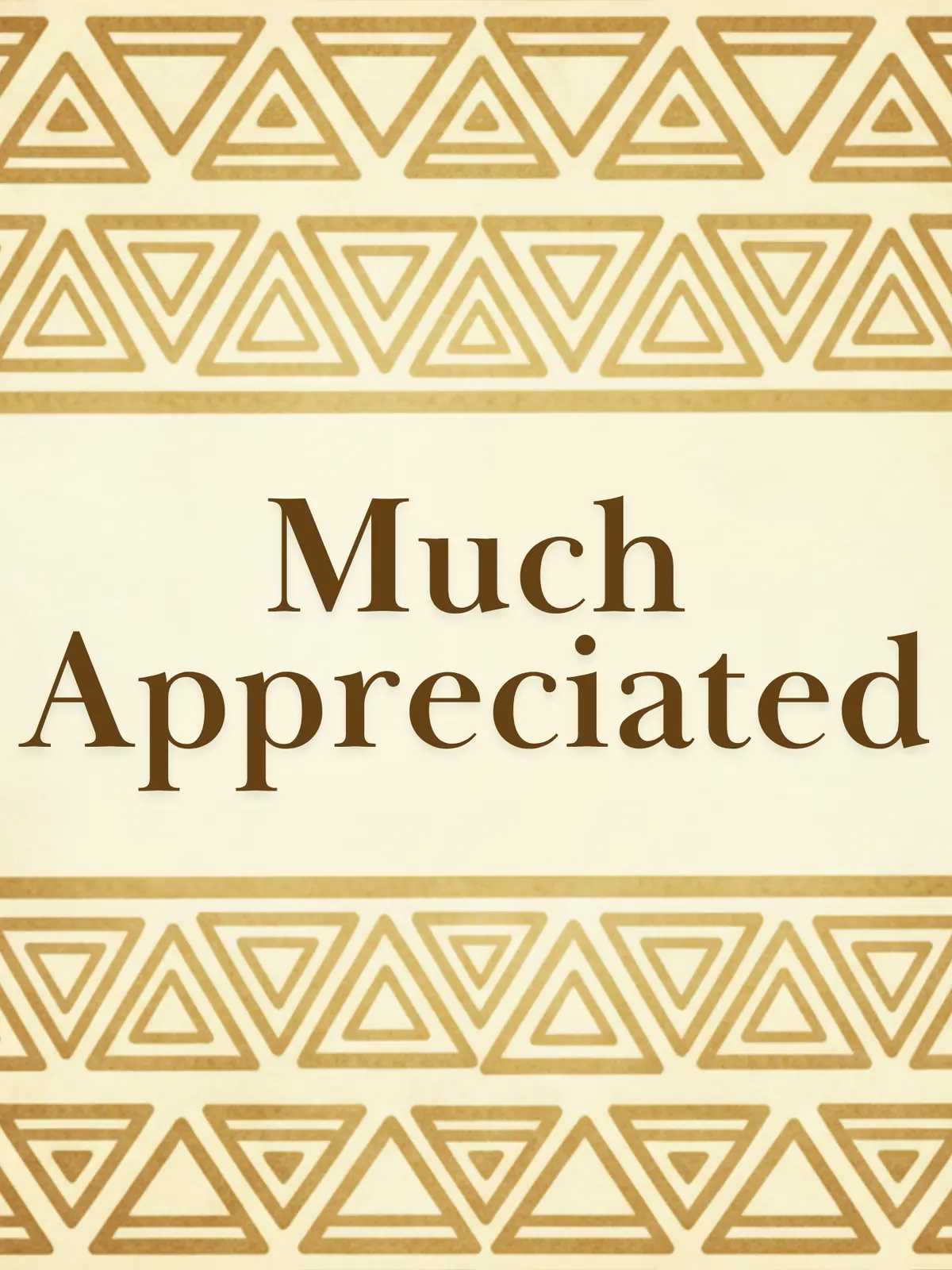 Tribal gratitude card with watercolor background and geometric African tribal patterns for Boss Day appreciation.