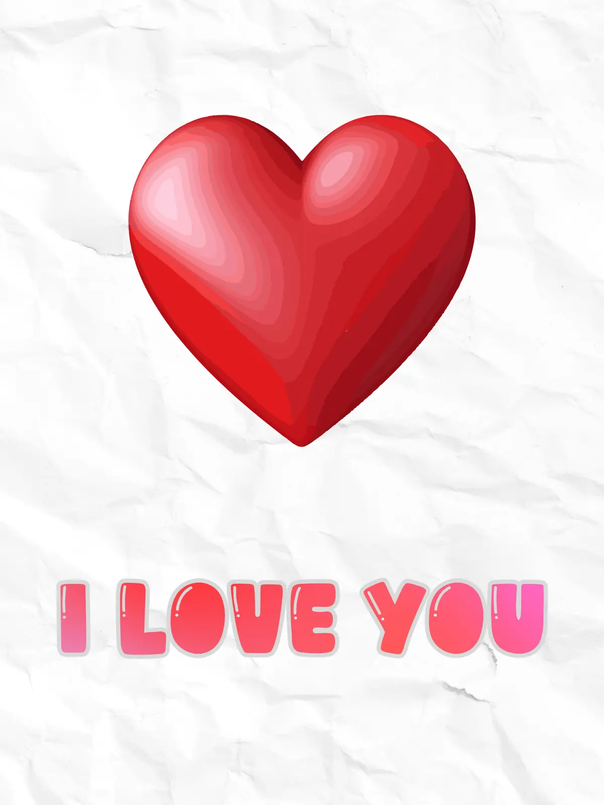 Minimalist I Love You card featuring a simple heart, modern design, romantic theme, perfect for expressing love