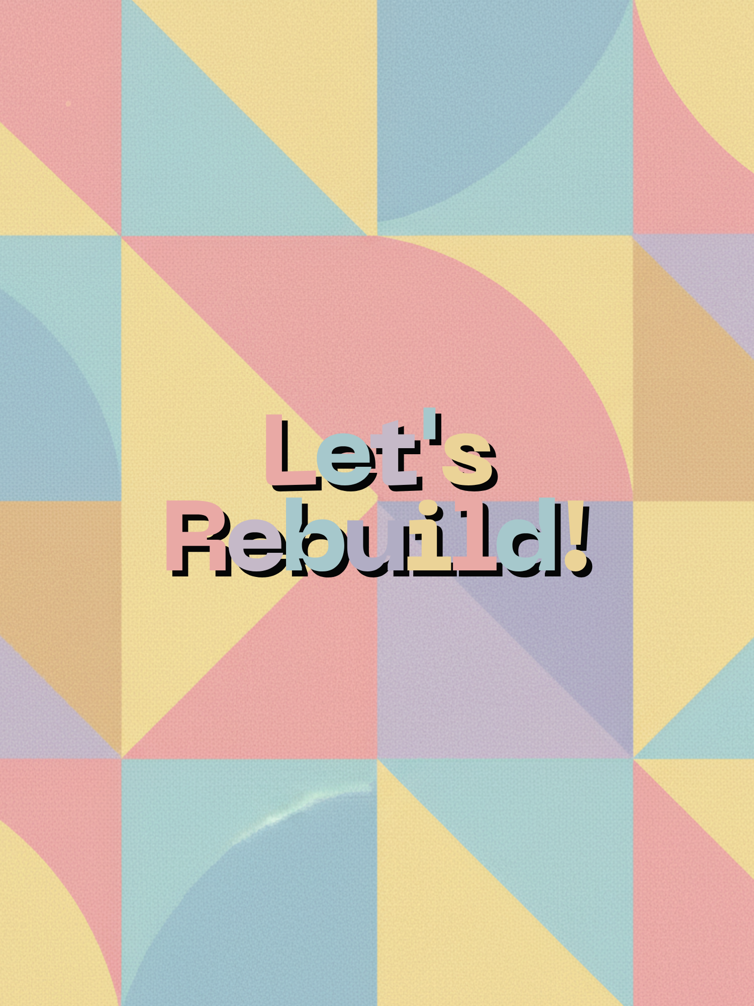 Retro Forgiveness Day card with pastel geometric shapes, vintage design style, symbolizing rebuilding friendship and apologies.