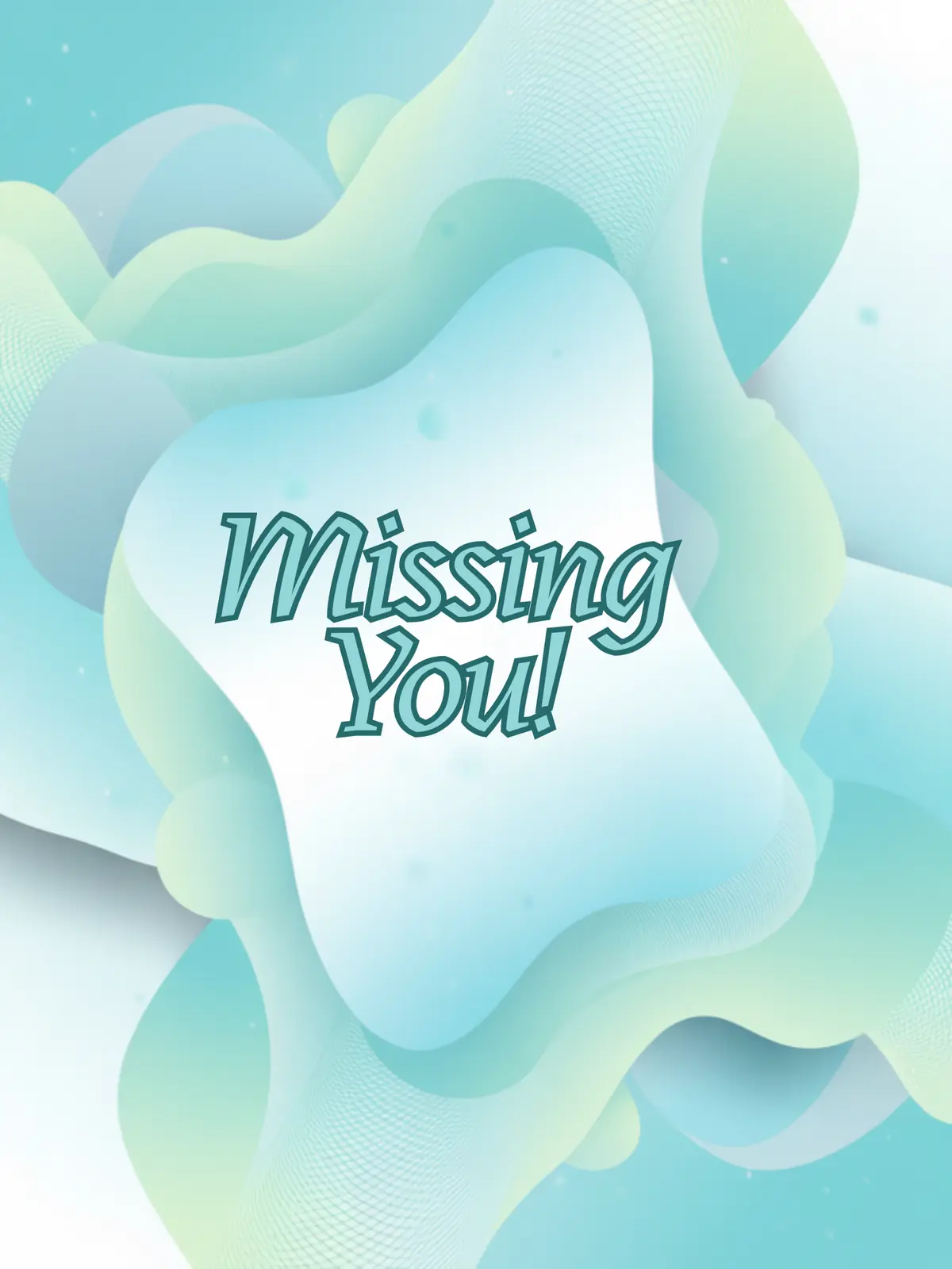 Abstract 'Thinking of You' card with gradient mesh design in serene colors, modern style.