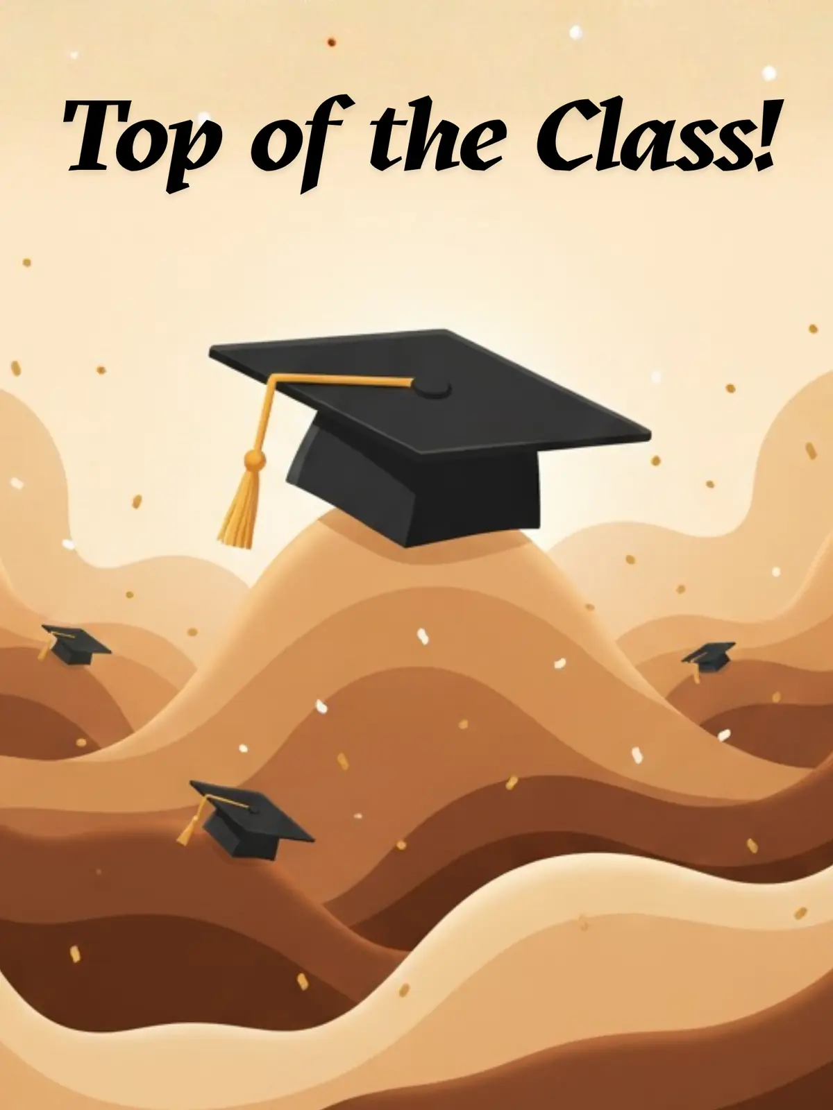 Funny graduation card featuring abstract earth-tone patterns, symbolizing new beginnings and a humorous outlook on life after graduation.