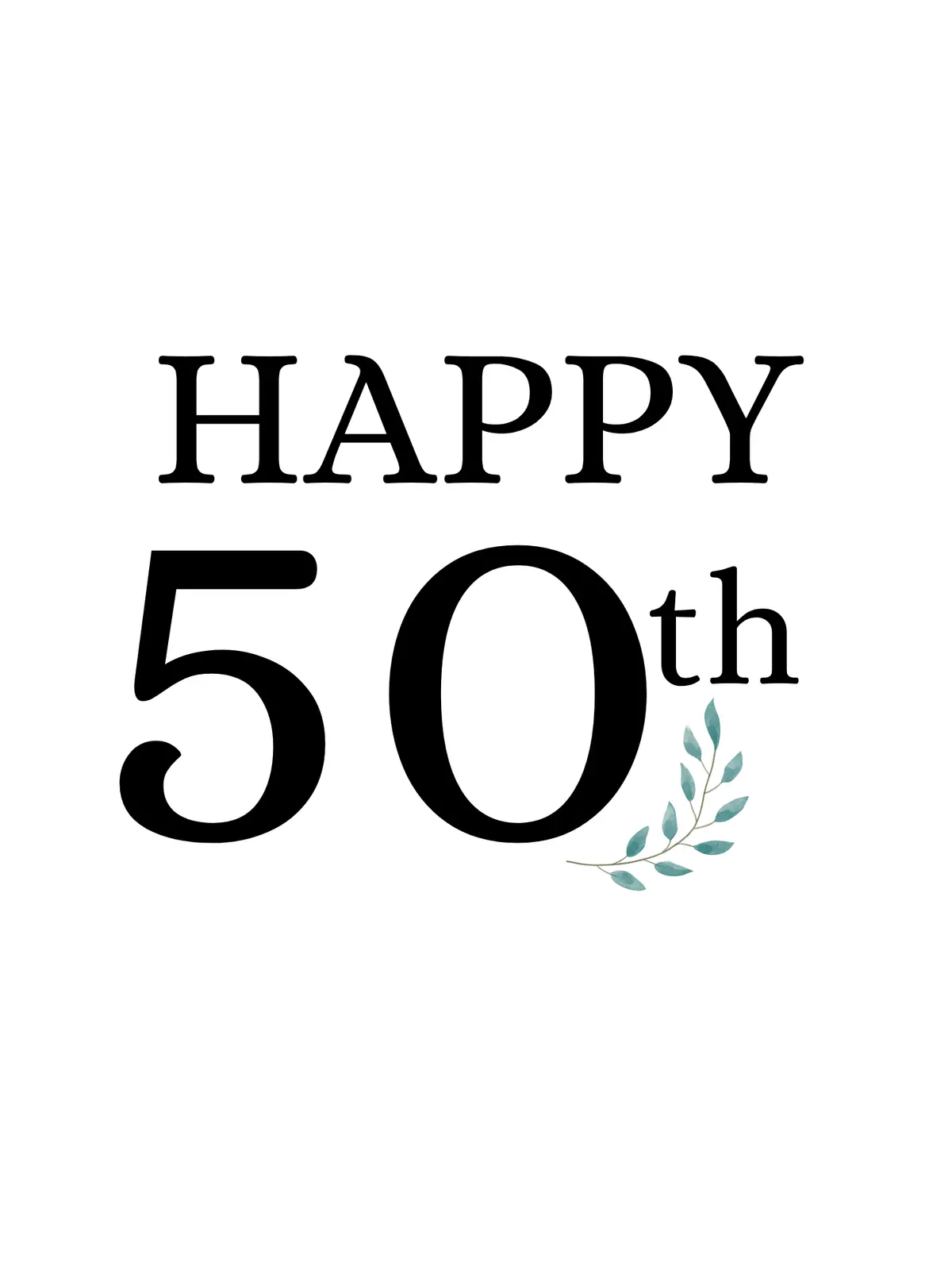 Minimalist 50th birthday card featuring a stylized number '50' on a white background, perfect for parents or grandparents celebrating their milestone birthday.