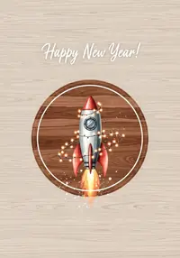 Free New Year Card - Rustic Rocket Celebration
