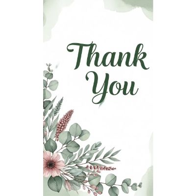 Free Thank You Card - Watercolor Botanical Design