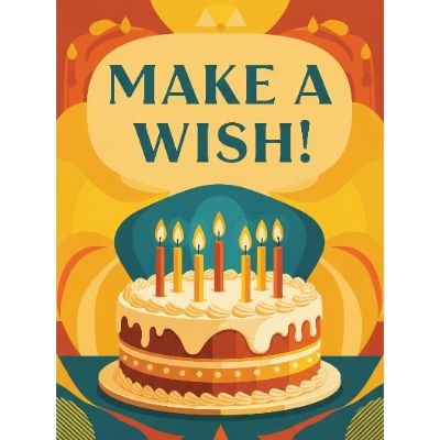 Free Birthday Card - Cake & Candles Celebration