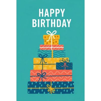 Free Birthday Card - Stack of Presents!