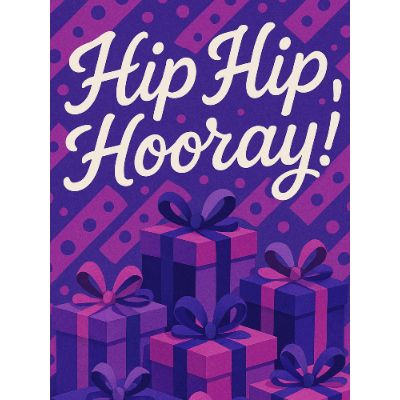 Free Birthday Card - Hip Hip Hooray!