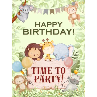 Free Animal Birthday Card - Carnival Fun!