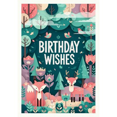 Free Birthday Card - Scandinavian Forest Fun!
