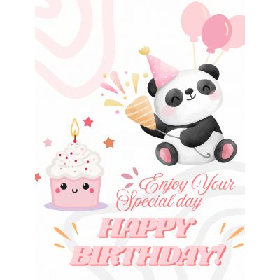 Free Panda Birthday Card - Cute & Customizable!