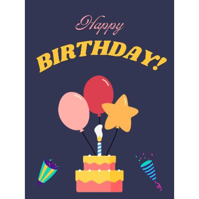 Free Birthday Card - Balloons & Cake!