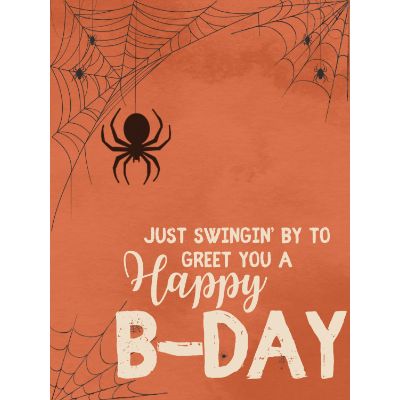 Free Birthday Card - Spooky Spider Swingin' B-Day!
