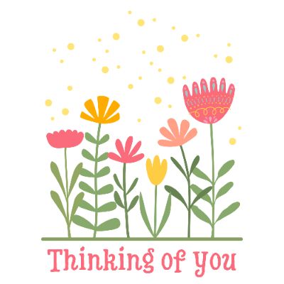 Free Thinking of You Card - Vibrant Floral Design