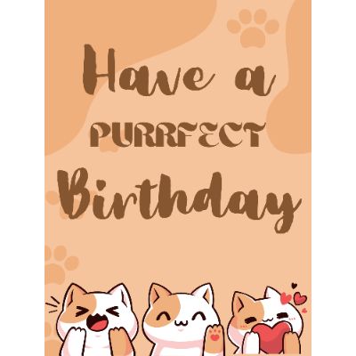 Free Birthday Card - Purrfectly Cute Cats!