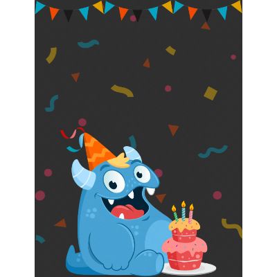 Free Monster Birthday Card - Fun & Easy to Customize!