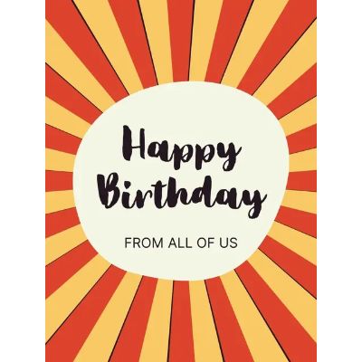 Free Birthday Card - Radiant Sunburst Design