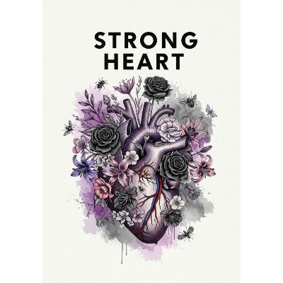 Free Sympathy Card - Anatomical Heart Blooms