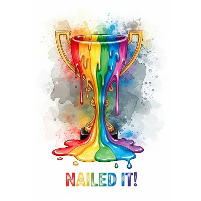 Free Congrats Card - Melting Trophy Rainbow Fun!