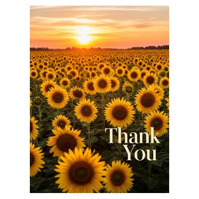 Free Thank You Card - Sunflower Sunset Gratitude