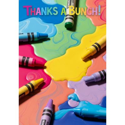 Free Thank You Card - Melted Crayon Art!