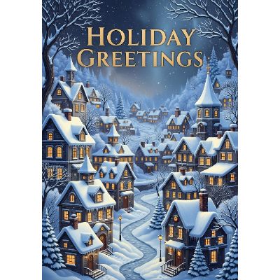 Free Christmas Card - Send a Nostalgic Winter Village!