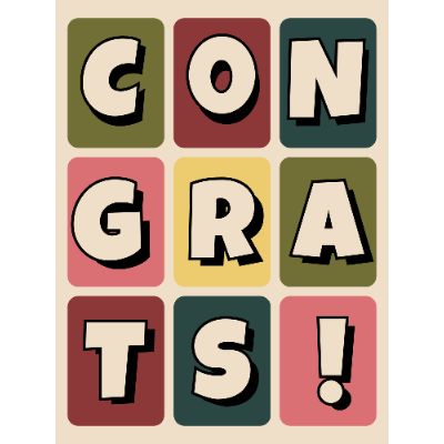 Free Congrats Card - Retro Style Achievement!