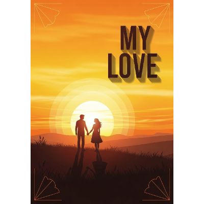 Free Love Card - Couple Silhouette at Sunset