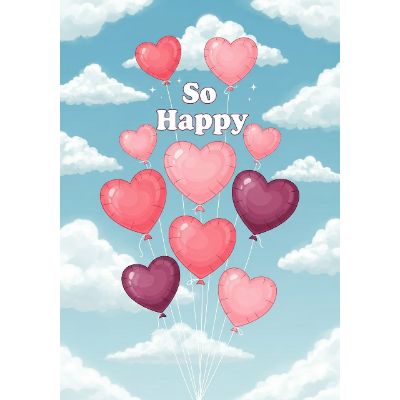 Free Love Card - Heart Balloons to Show You Care