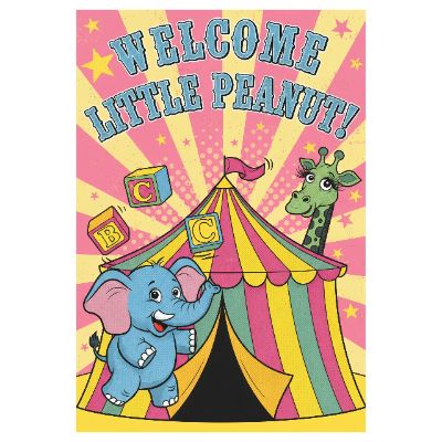 Free Baby Shower Card - Muted Circus Fun!