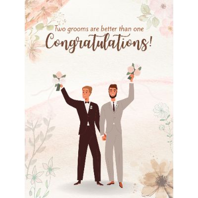 Free Gay Wedding Card - Celebrate Two Grooms!