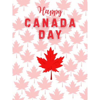 Free Canada Day Card - Geometric Maple Leaf Design