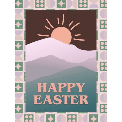 Free Easter Card - Sunrise Folk Art Design